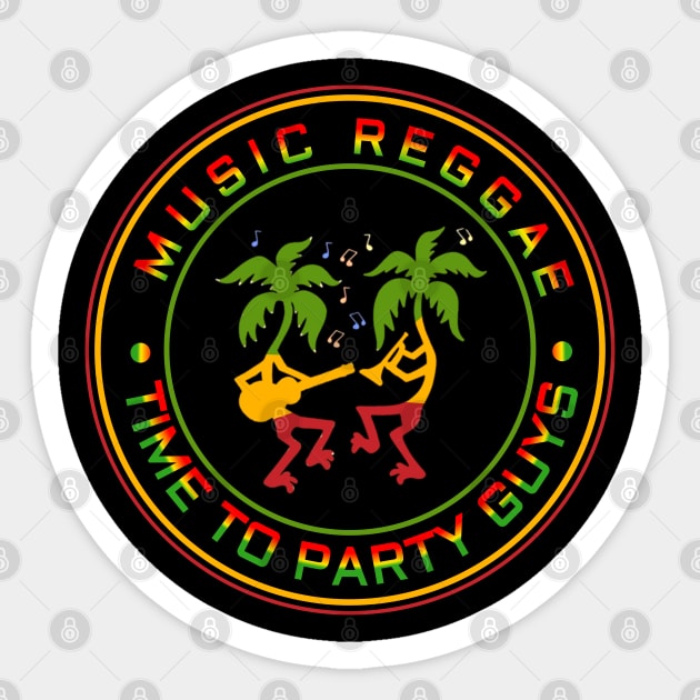 Reggae time to party gusy Sticker by Skull'sHead Studio